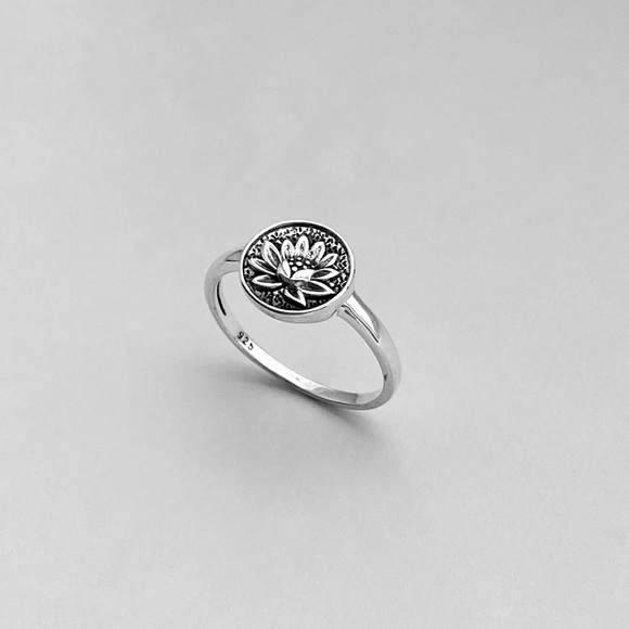 Sterling Silver Bloom Lotus Ring, Flower Rings, Spirit Flowers, Floral - Picture 5 of 13